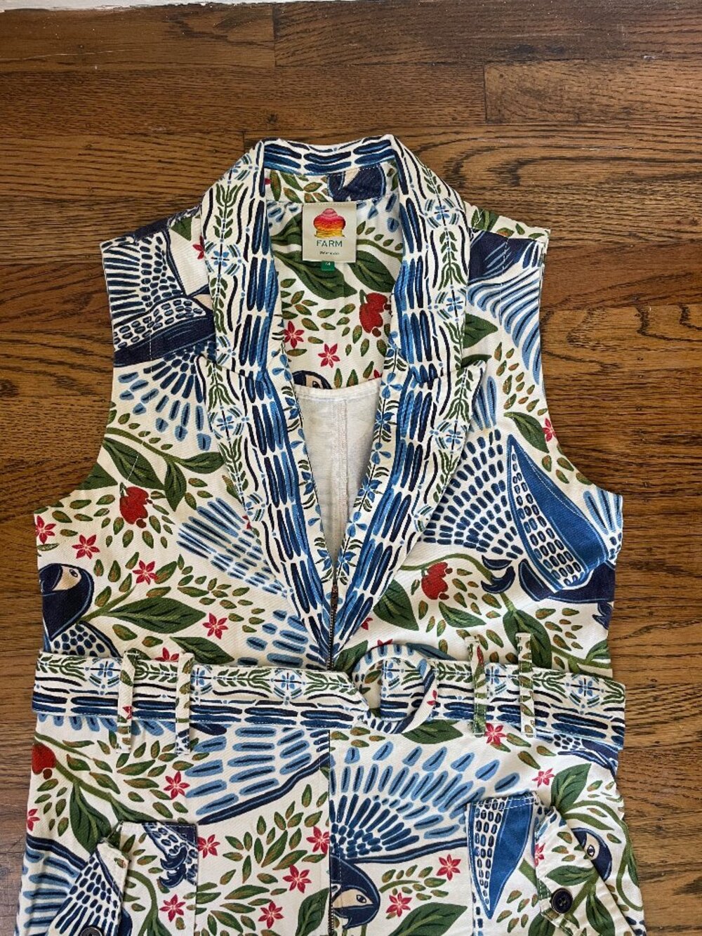 FARM Rio Macaw Flight Canvas Jumpsuit medium - Picture 4 of 12